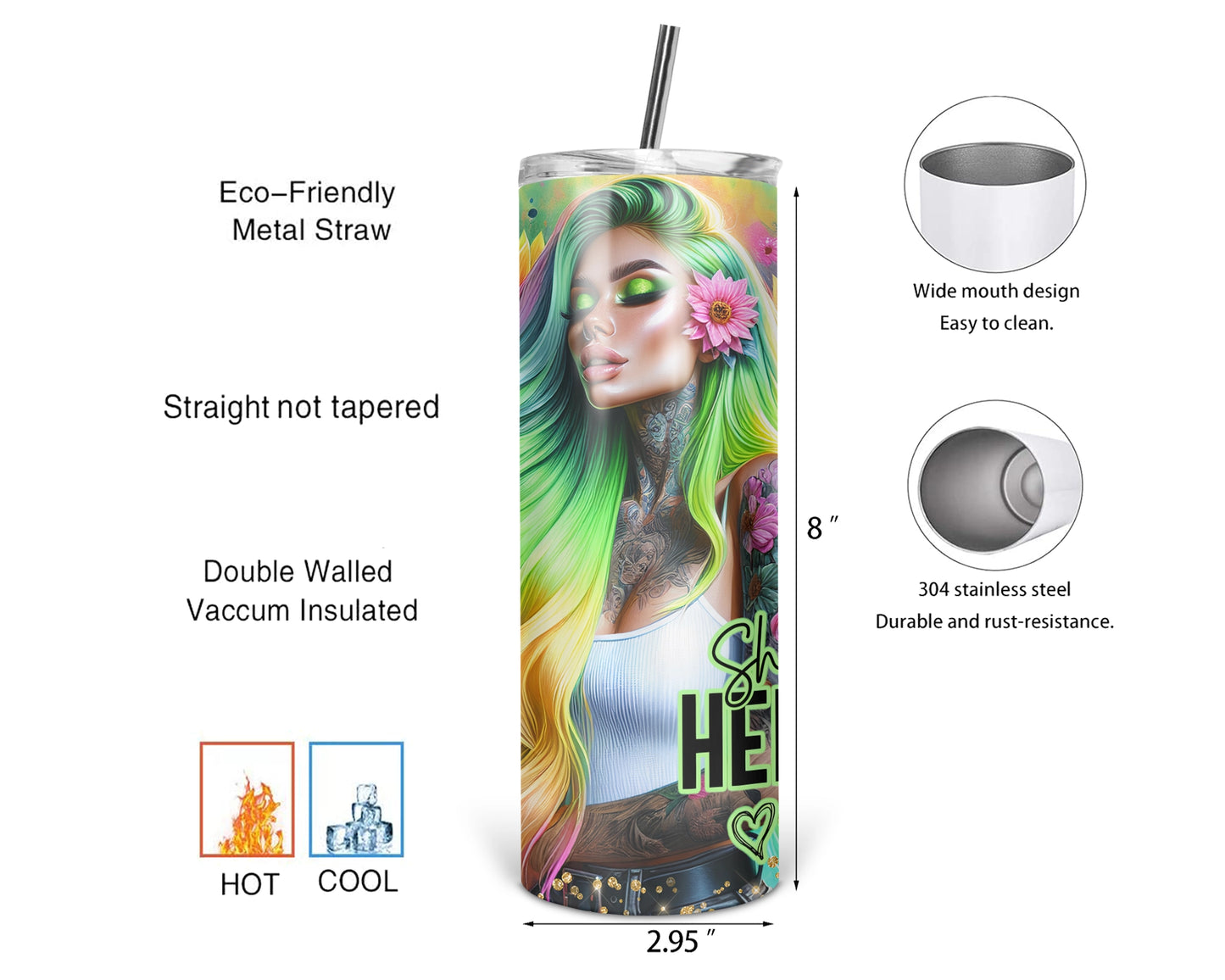 She Walks Her Own Path / Motivational Tumbler With Straw / Self Love /  Empowerment Tumbler For Her