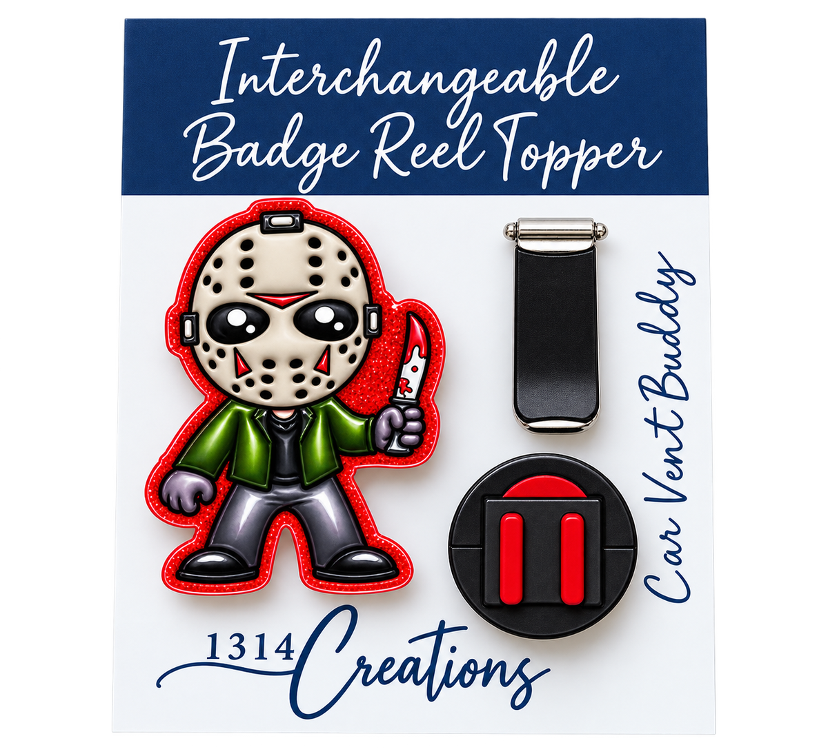 Slay the Workday| Interchangeable Halloween Badge Reel Topper