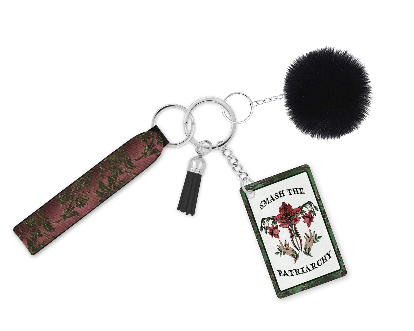 Smash The Patriarchy Keychain - Women's Rights Wristlet - Pro Choice Keychain Lanyard