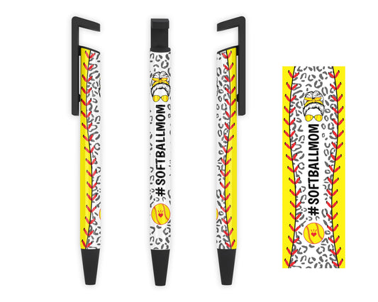 Softball Mom Pen - Leopard Print Sports Ink Pen - Gift For Mom