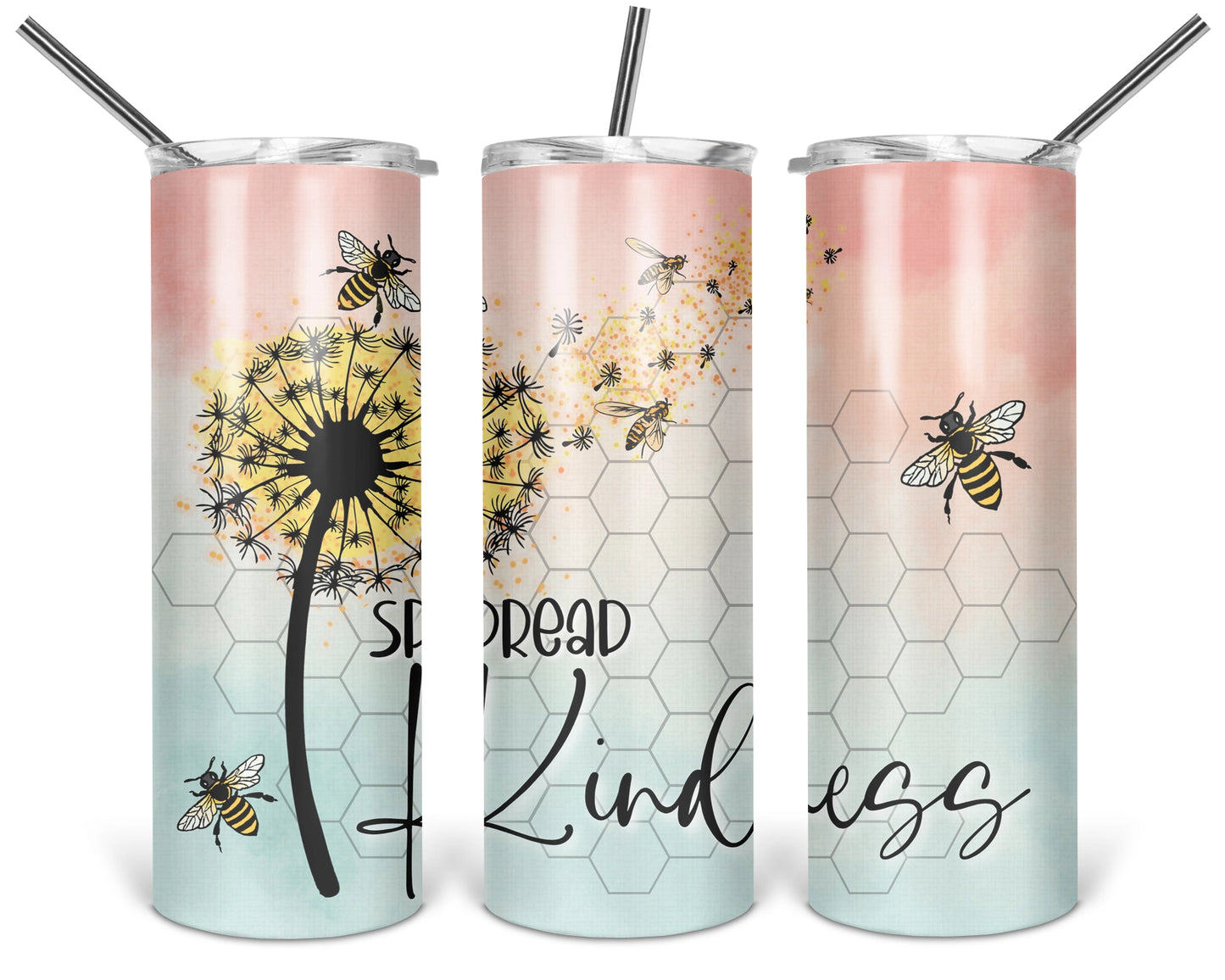 Blooming Generosity Tumbler - 20oz Spread Kindness Tumbler Cup - Bee Design Drinkware