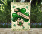 St Patricks Day Clover Garden Flag - Shamrock Outdoor Yard Decor - St. Patty's Day Decorations