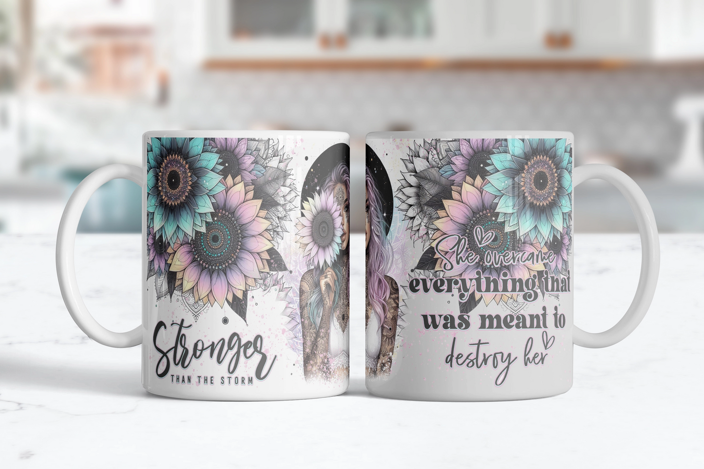 Stronger Than The Storm Mug, Inspirational Coffee Cup, Motivational Gift For Her