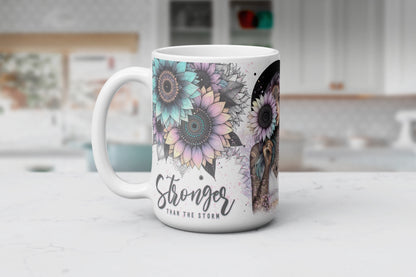 Stronger Than The Storm Mug, Inspirational Coffee Cup, Motivational Gift For Her