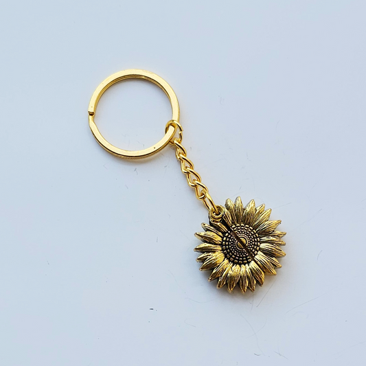 Sunflower Blossom Keychain / Photo Locket Keychain / Personalized Gift for Mom