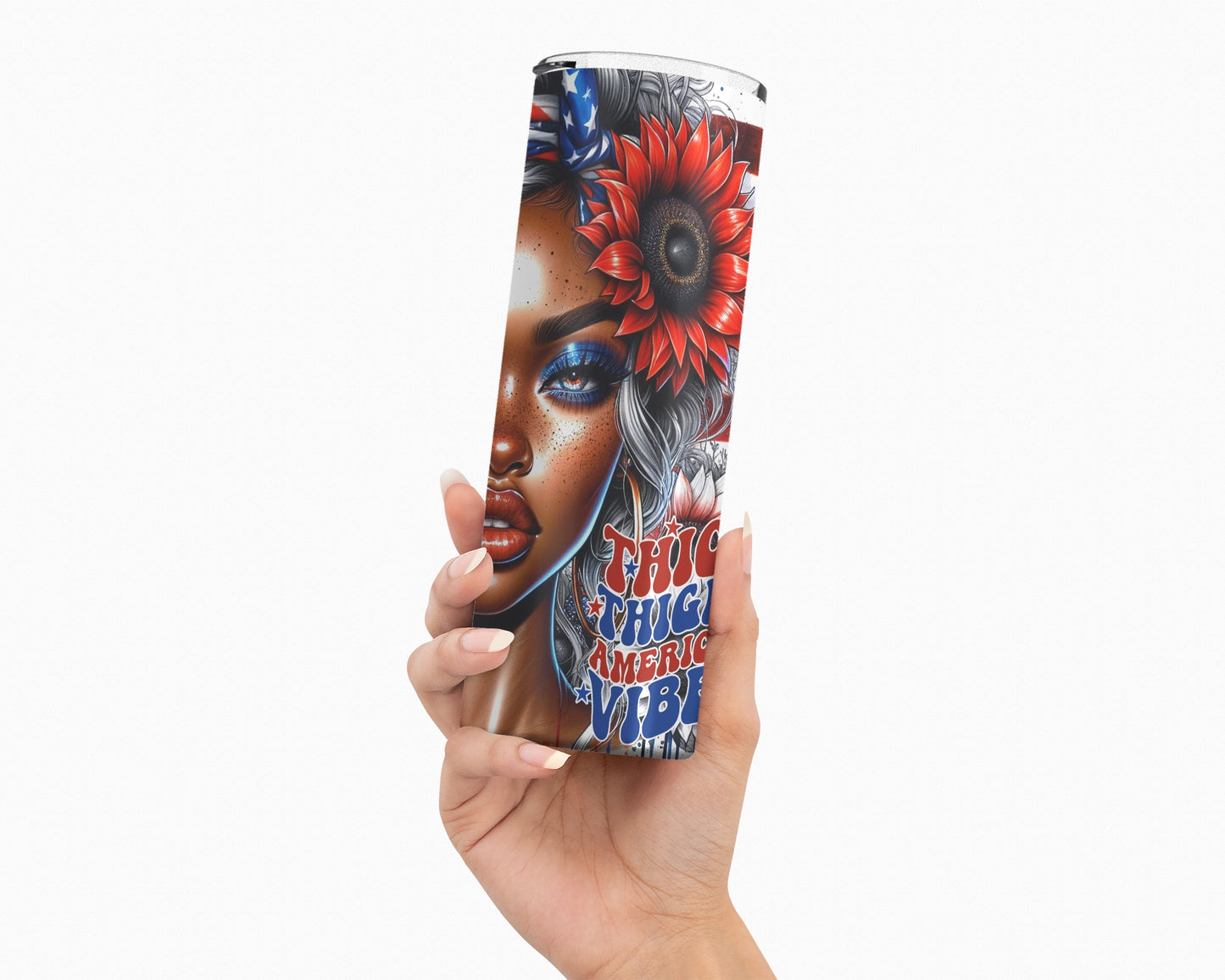 Thick Thighs American VibesTumbler /  Patriotic 4th Of July Tumbler / 20ozStainless Steel Tumbler