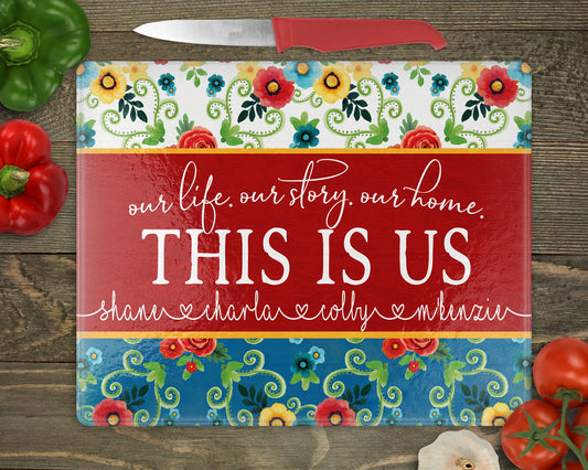 This Is Us Cutting Board / Personalized Chopping Board / Custom Farmhouse Decor / Housewarming Gift