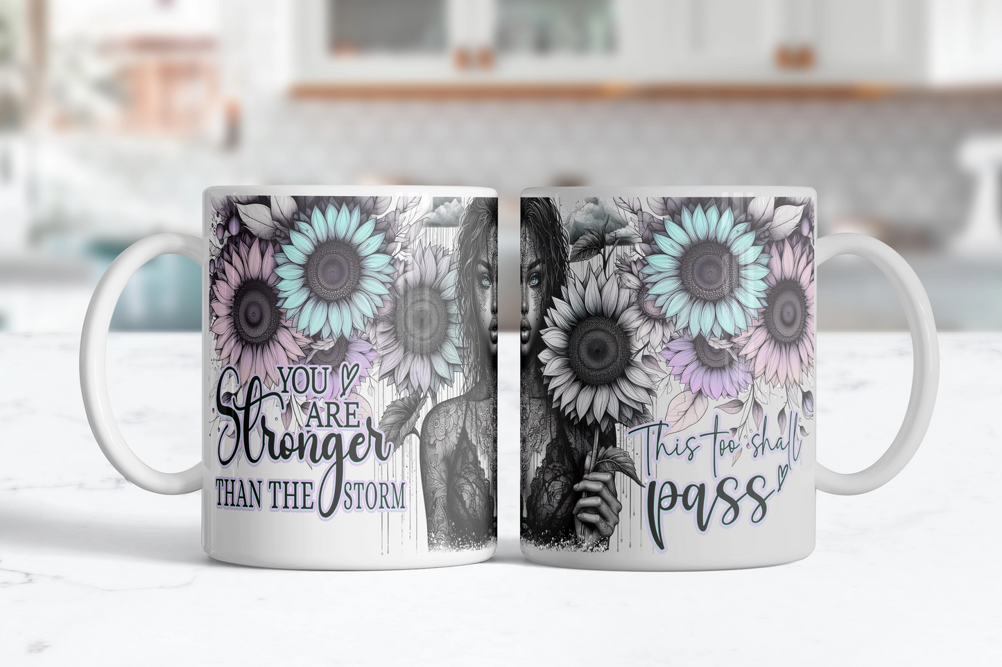 You Are Stronger Than The Storm Mug, Inspirational This Too Shall Pass Coffee Cup,  Gift For Her