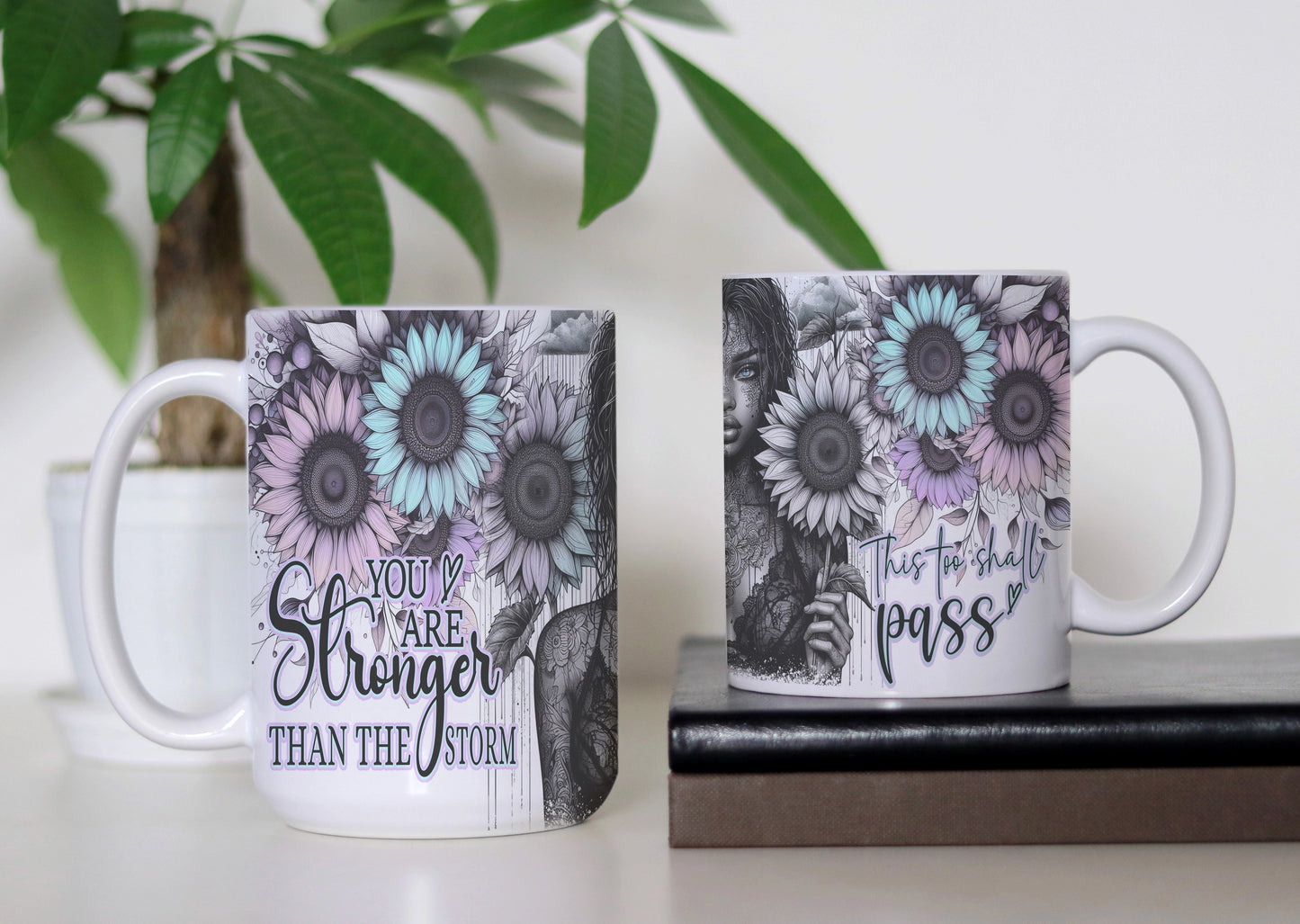 You Are Stronger Than The Storm Mug, Inspirational This Too Shall Pass Coffee Cup,  Gift For Her