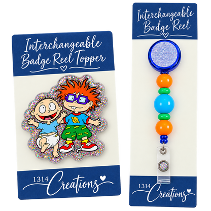 Tiny Trouble, Big Workday | Interchangeable Badge Reel Topper & Beaded Badge Reel