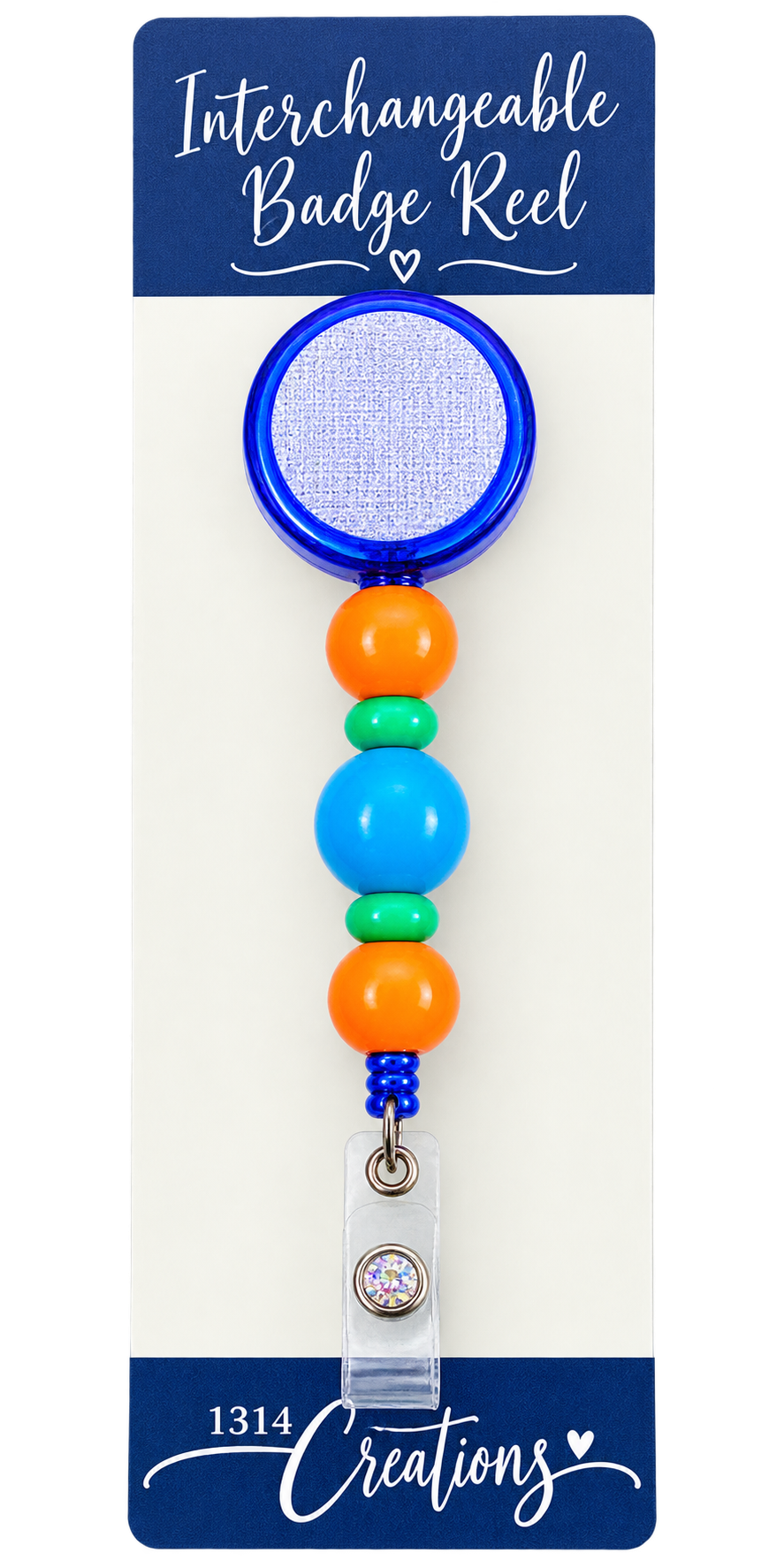Tiny Trouble, Big Workday | Interchangeable Badge Reel Topper & Beaded Badge Reel