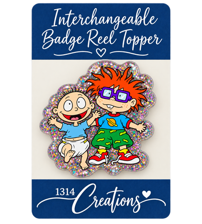 Tiny Trouble, Big Workday | Interchangeable Badge Reel Topper & Beaded Badge Reel