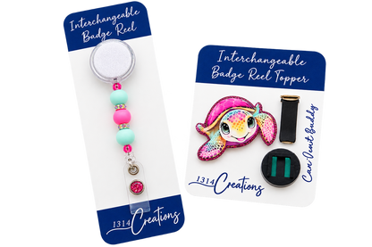 Turtley Adorable | Turtle Interchangeable Badge Reel & Topper Set