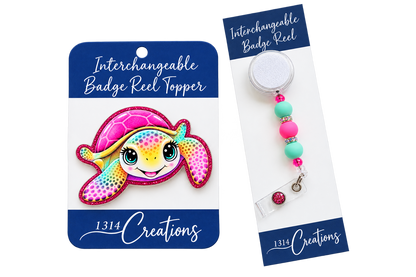 Turtley Adorable | Turtle Interchangeable Badge Reel & Topper Set