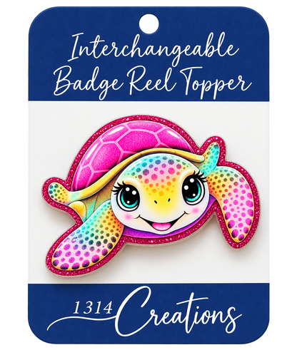 Turtley Adorable | Turtle Interchangeable Badge Reel & Topper Set