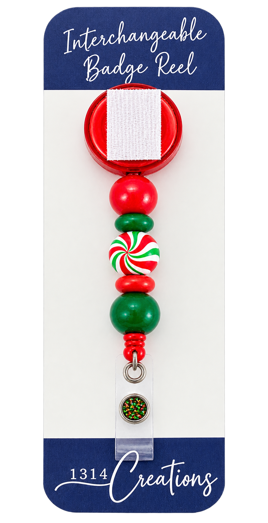 Peppermint Wishes & Unicorn Kisses | Christmas Unicorn Interchangeable Badge Reel & Topper