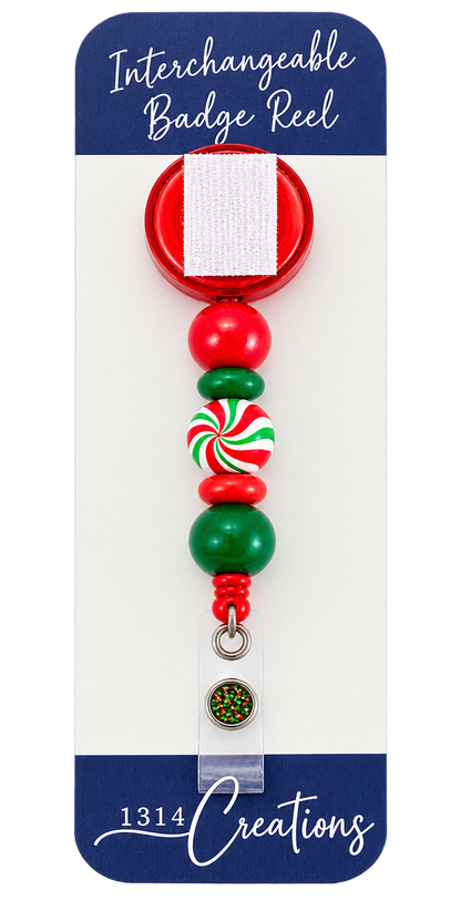 Peppermint Wishes & Unicorn Kisses | Christmas Unicorn Interchangeable Badge Reel & Topper
