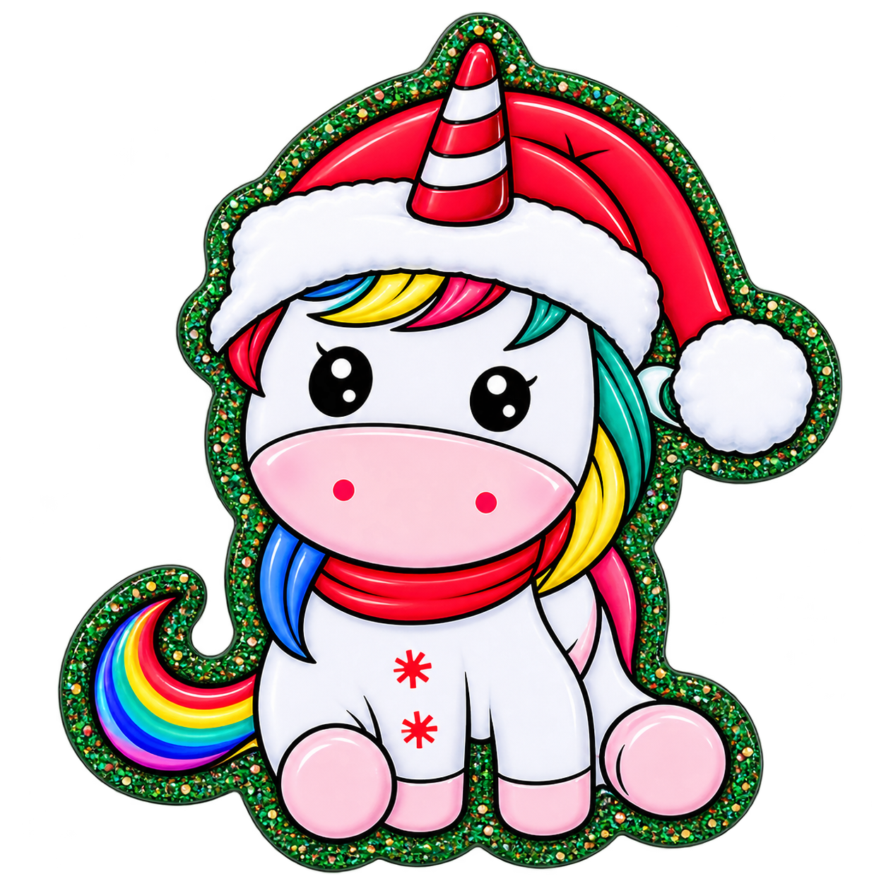 Peppermint Wishes & Unicorn Kisses | Christmas Unicorn Interchangeable Badge Reel & Topper