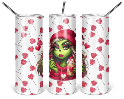 A Boujee Love  / 20oz Mean One Brat Girl Tumbler With Straw / Gift For Valentine's