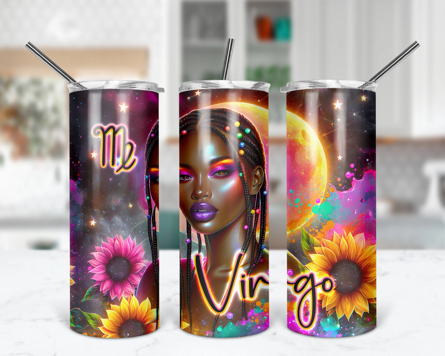 Virgo Girl Tumbler / Horoscope Tumbler With Straw / Zodiac Sign Tumbler / Gift For Astrology Lovers