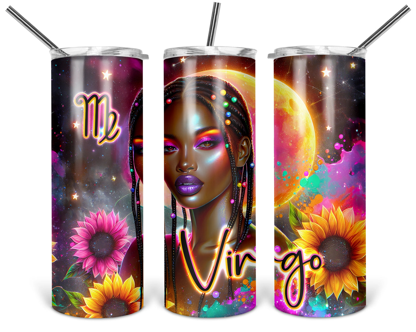 Virgo Girl Tumbler / Horoscope Tumbler With Straw / Zodiac Sign Tumbler / Gift For Astrology Lovers