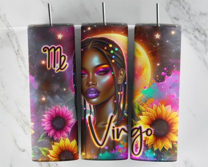 Virgo Girl Tumbler / Horoscope Tumbler With Straw / Zodiac Sign Tumbler / Gift For Astrology Lovers