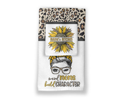 Weird Moms Build Character Kitchen Towel Set