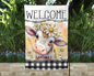 Baby Cow Welcome Flag - Custom Garden Decor - Housewarming Gift