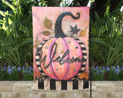 Fall Welcome Flag - Custom Aumtumn Garden Decor - Housewarming Gift