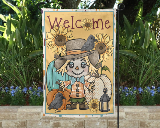 Fall Scarecrow Garden Flag - Autumn Outdoor Yard Decor - Housewarming Gift