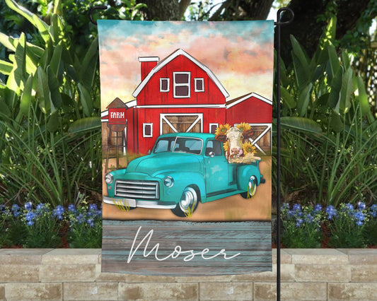 Welcome To The Farm Garden Flag - Personalized Yard Decor - Housewarming Gift