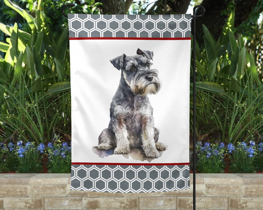 Whiskers & Wags SchnauzerGarden Flag - Personalized Outdoor Yard Decor - Dog Lover Gift