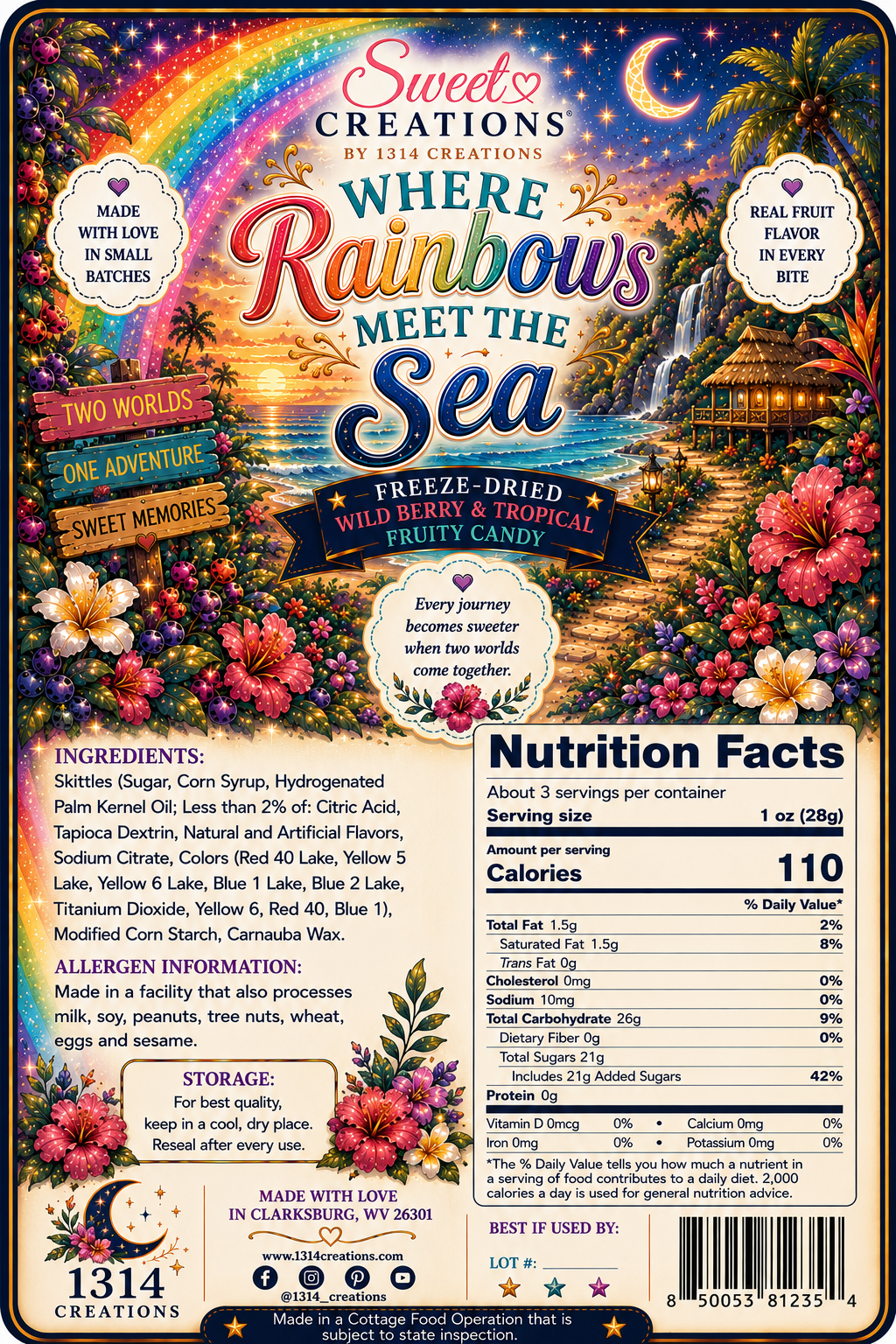 Where Rainbows Meet the Sea | Freeze Dried Wild Berry & Tropical Fruity Candy Mix