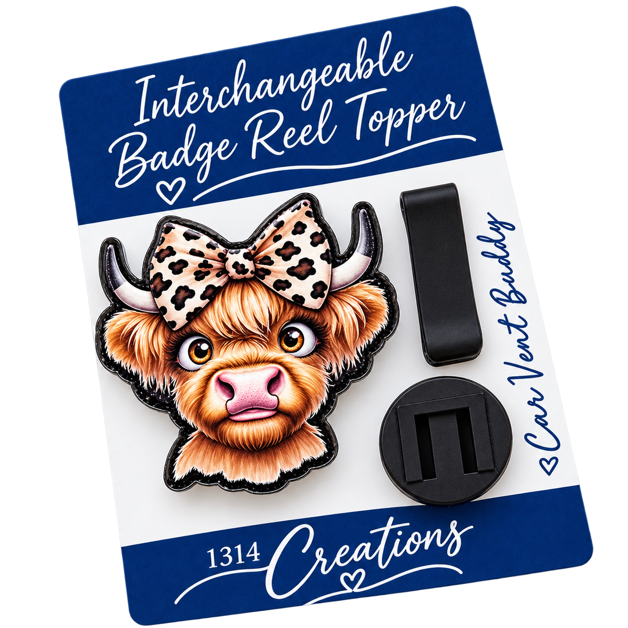 Wild About Moo | Highland Cow Interchangeable Badge Reel Topper