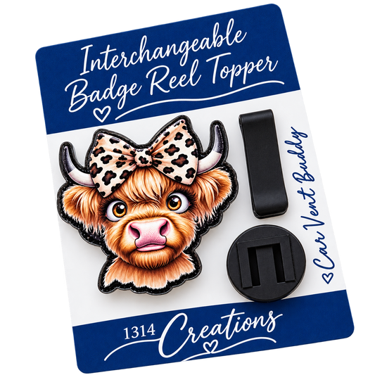 Wild About Moo | Highland Cow Interchangeable Badge Reel Topper