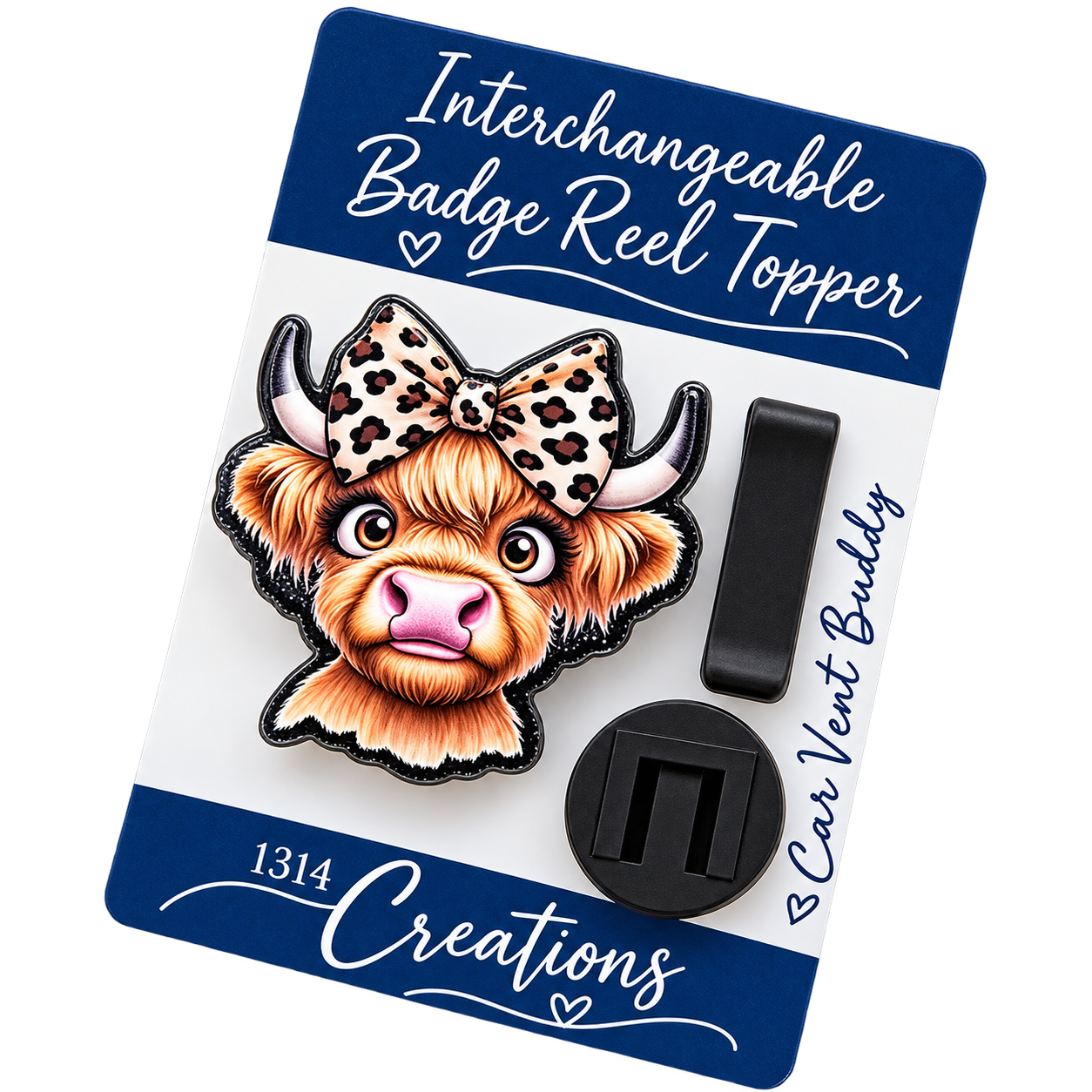 Wild About Moo | Highland Cow Interchangeable Badge Reel Topper