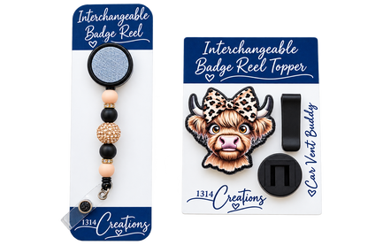 Wild About Moo | Highland Cow Interchangeable Badge Reel Topper