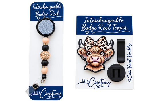 Wild About Moo | Highland Cow Interchangeable Badge Reel Topper