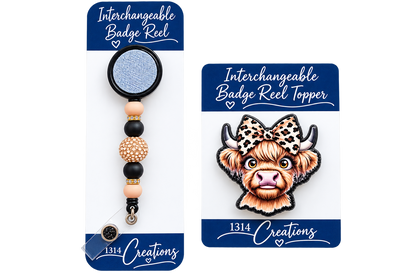 Wild About Moo | Highland Cow Interchangeable Badge Reel Topper