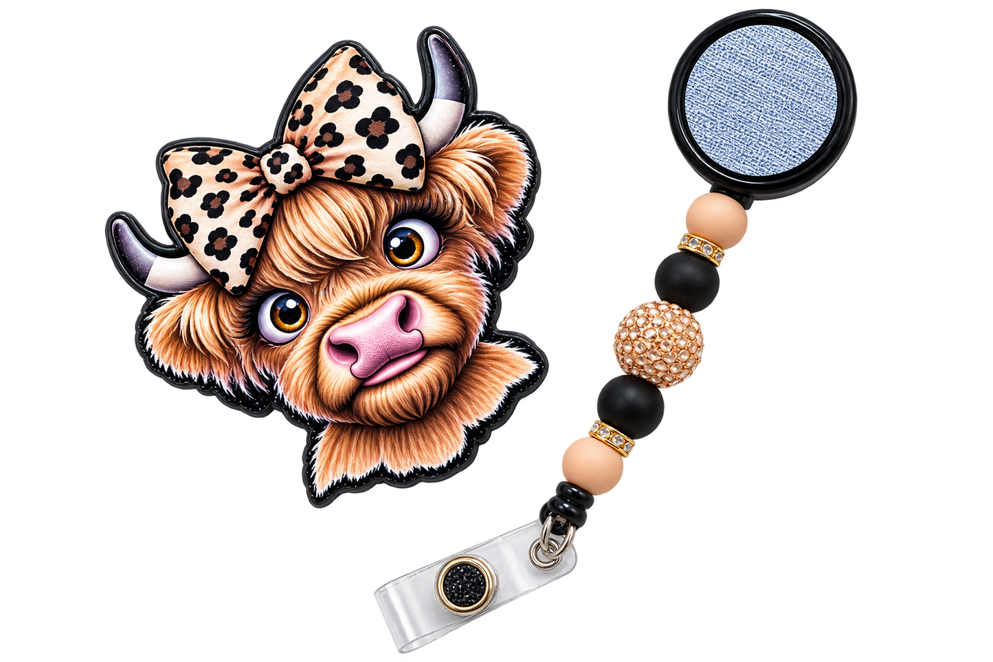Wild About Moo | Highland Cow Interchangeable Badge Reel Topper