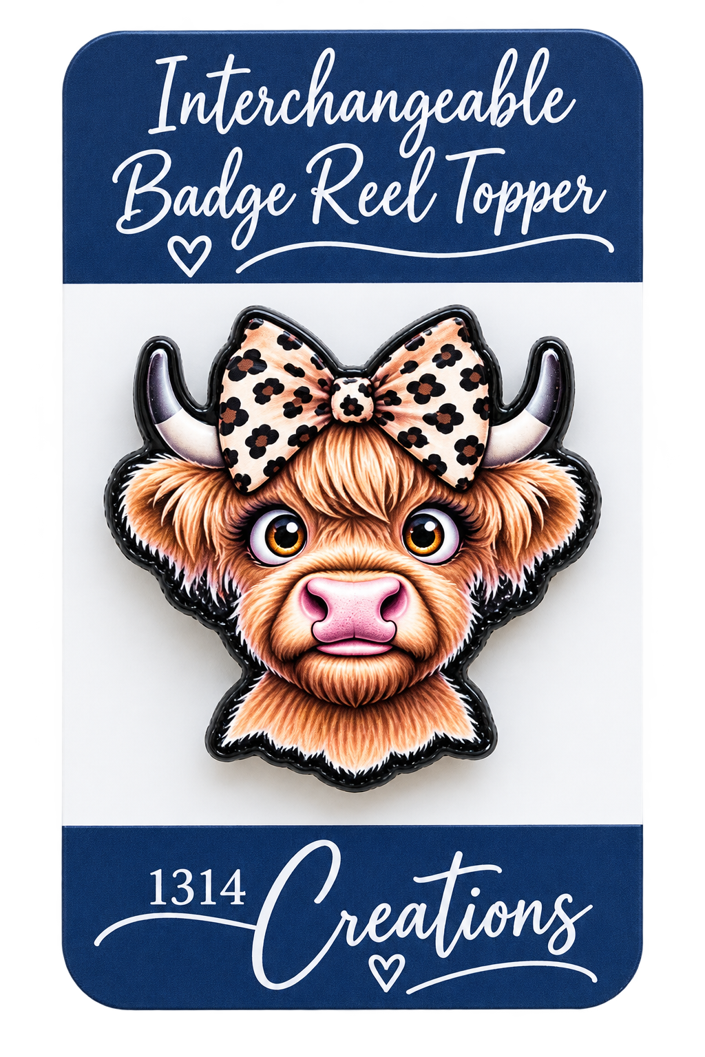 Wild About Moo | Highland Cow Interchangeable Badge Reel Topper