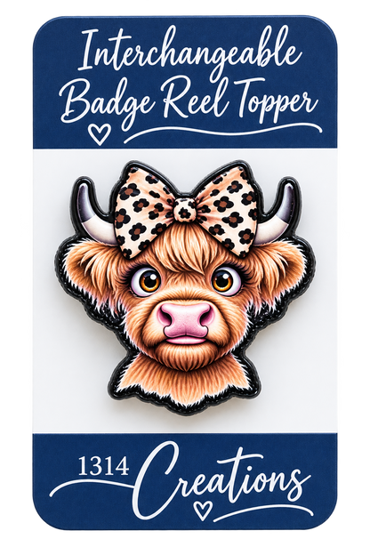 Wild About Moo | Highland Cow Interchangeable Badge Reel Topper