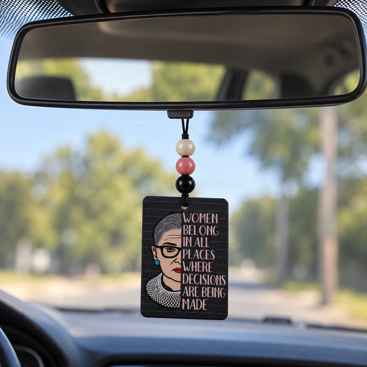 Women Belong in All Places | Beaded Hanging Air Freshener