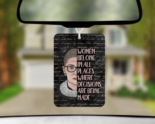 Women Belong Air Freshener - Don't Tread On Me Small Spaces Hanging Diffuser - RBG Equal Rights