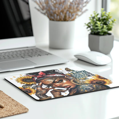 Stay In Your Lane Mouse Pad / Boho Chic Sunflower Desk Mat / Sassy Mousepad For Her