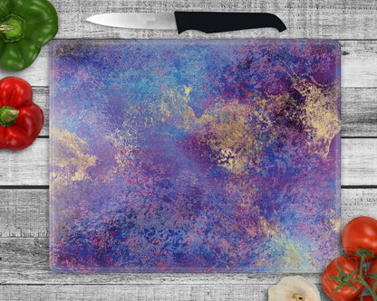 Dreams of Violet Cutting Board / Personalized Glass Chopping Board / Gift For Annniversary