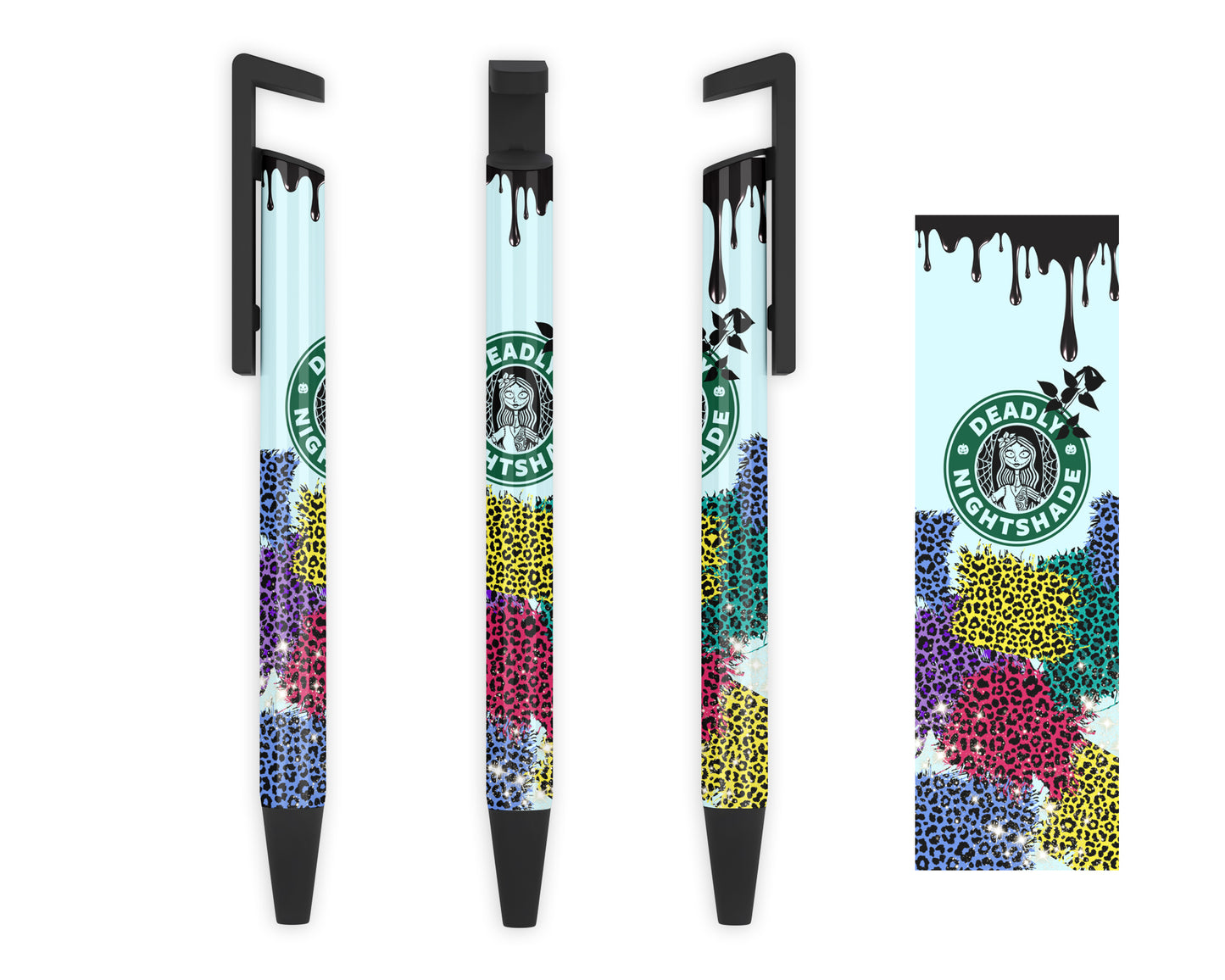 Deadly Nightshade Pen - Colorful Leopard Print Ballpoint Pen - Writing Pen for Coffee Lovers