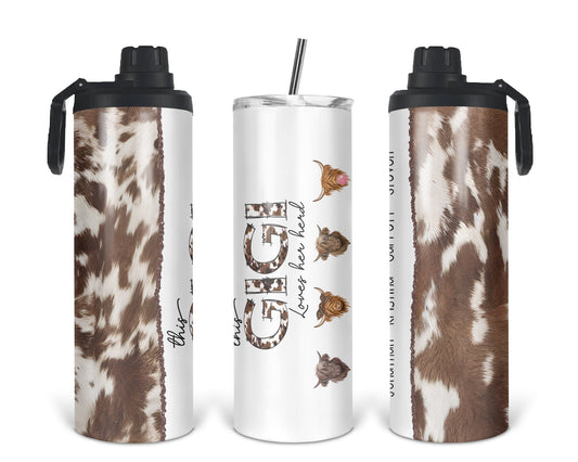 This Gigi Loves Their Herd Tumbler / Personalized 2-in-1 Cow Tumbler / Gift For Grandmother