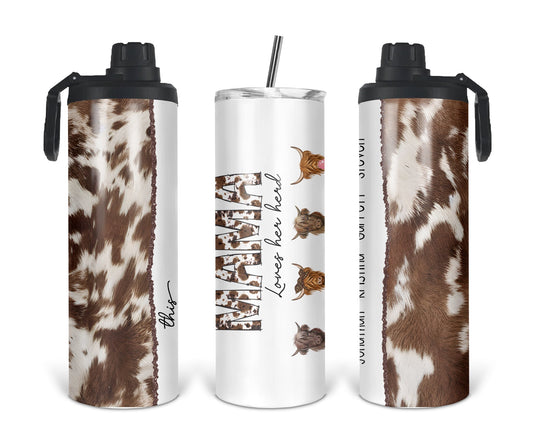 This Mama Loves Their Herd Tumbler / Personalized 2-in-1 Cow Tumbler / Gift For Mom