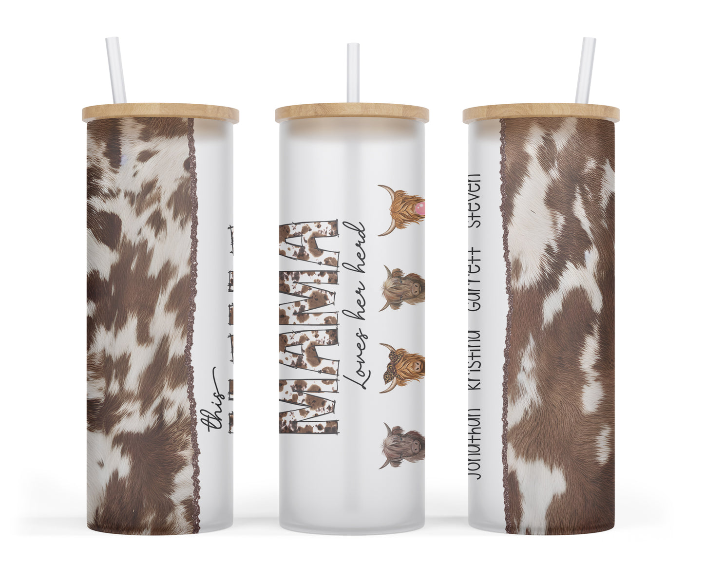 This Mama Loves Her Herd Tumbler / Cute Personalized Cow Tumbler / Gift For Mom